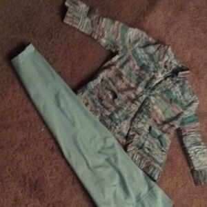 Cute light jacket and color coordinated leggings